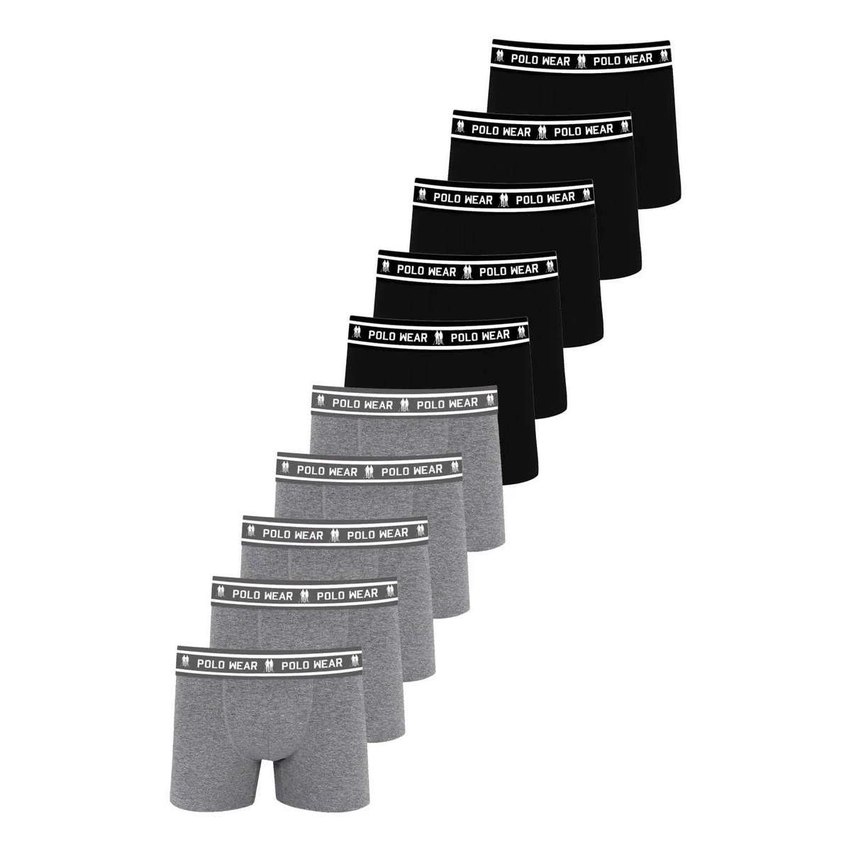 ✨ Kit 10 Cuecas Boxer Algodão Polo Wear Sortido