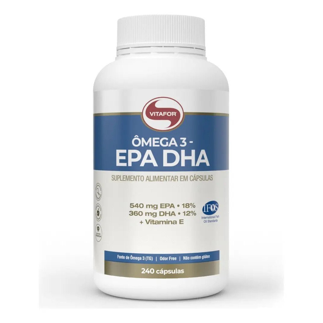 ✨ Ômega 3 Epa Dha 240 Cápsulas Vitafor Sem Sabor