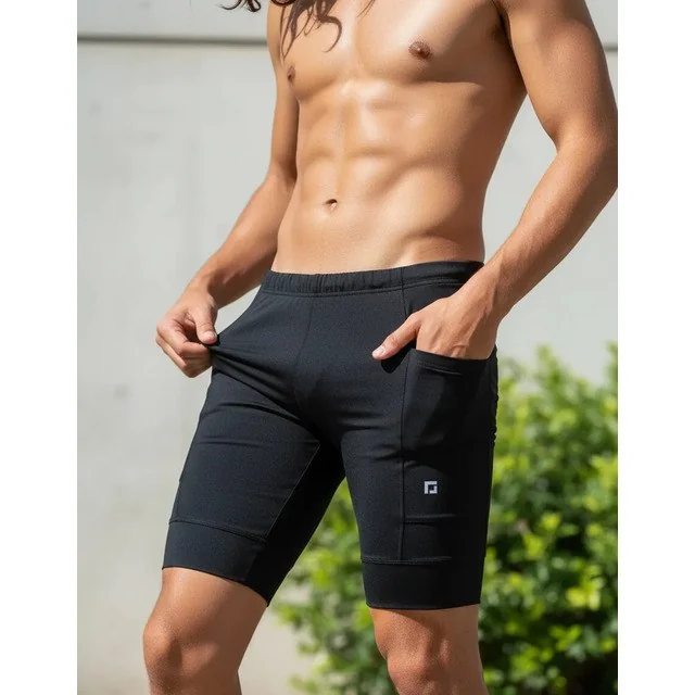 ✨Shorts De Compressão P/ Corrida Masculino C/ Bolsos Laterais