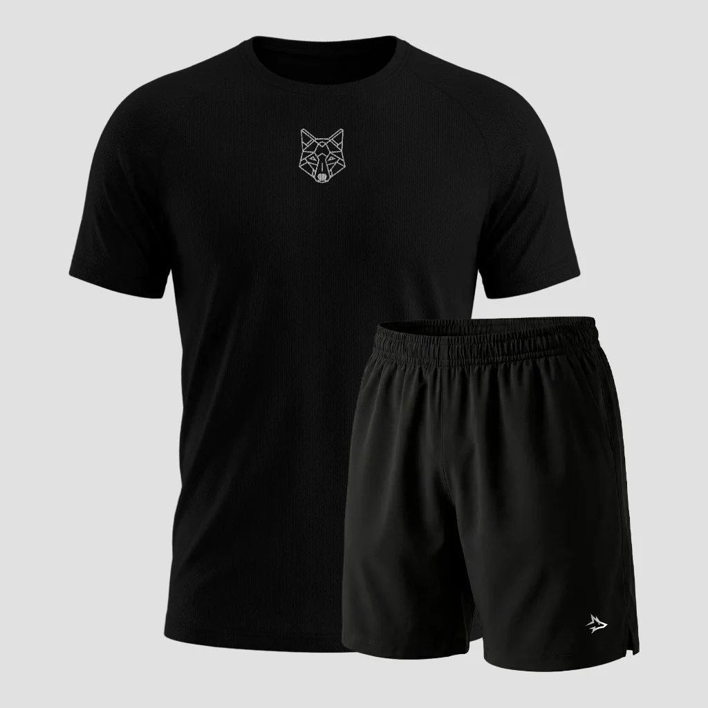 ✨Kit Bermuda Lobo+Camiseta Lobo Dry Fitness Academia Alpha