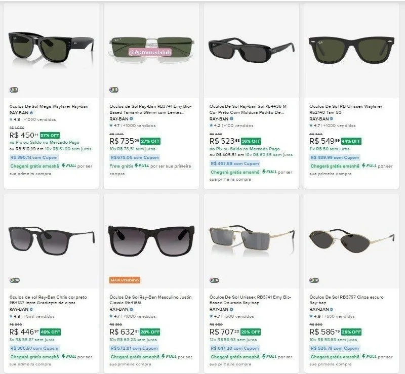 Óculos de sol polarizados Ray-Ban Wayfarer Original Classic RB2140