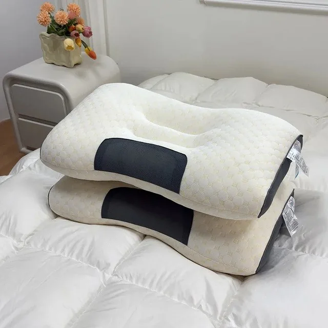 ✨Kit 2 Almofadas Pescoço Ergonômica Massagem Spa 3d Favo Algo Branco