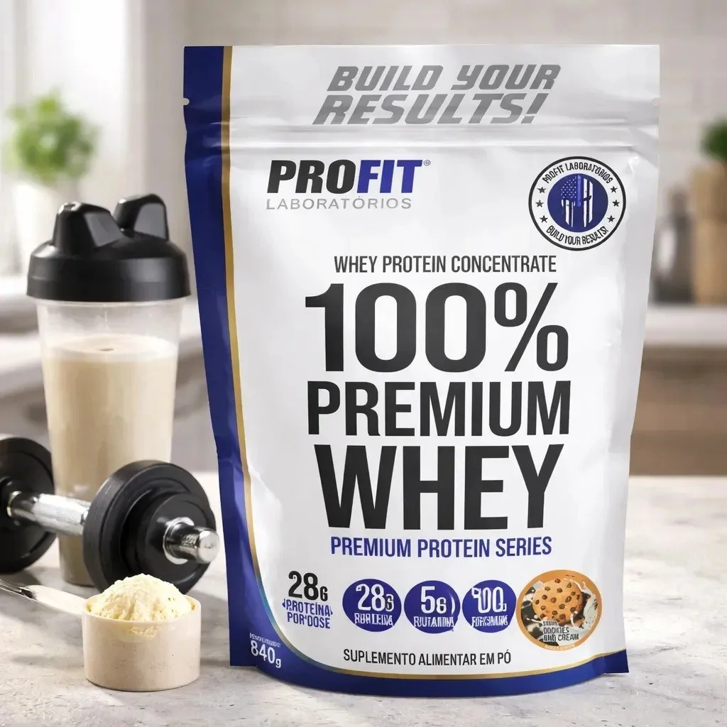 ✨Whey Protein 100% Concentrado Premium 840g Profit Sabor Cookies Cookies And Cream