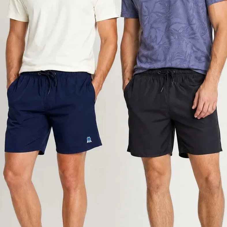 ✨ Kit 2 Shorts Vôlei Liso Polo Wear Sortido Azul / Preto Liso M