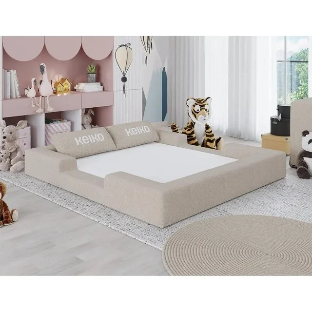 ✨Cama Montessoriana Casal Ninho 100% Espuma Keiko Cor Bege