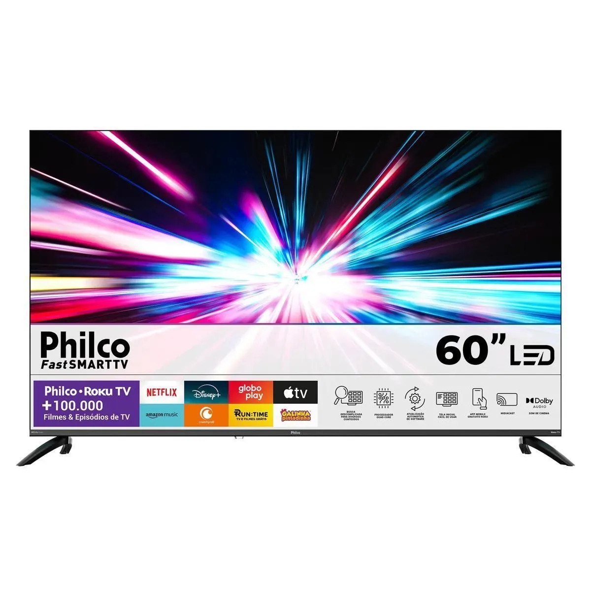✨ Smart TV Philco 60" P60VIK 4K UHD LED Roku Dolby Audio Wi-Fi HDR10