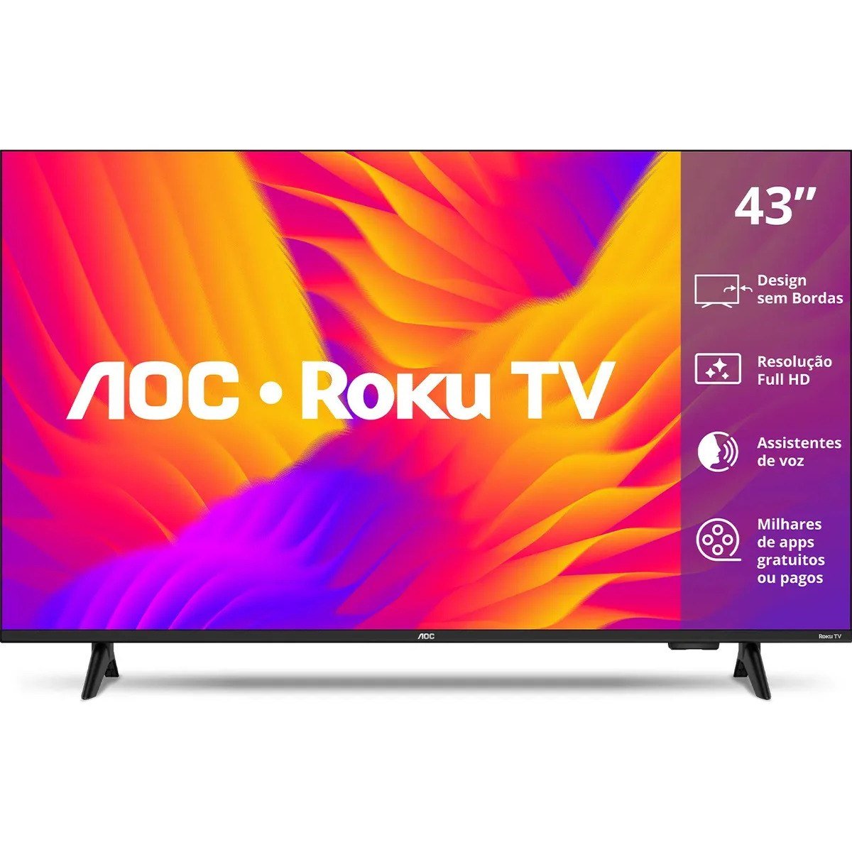 ✨ Smart Tv 43 Aoc Led Roku Full Hd Wi-fi 60hz Hdmi Usb 43s5155/78g