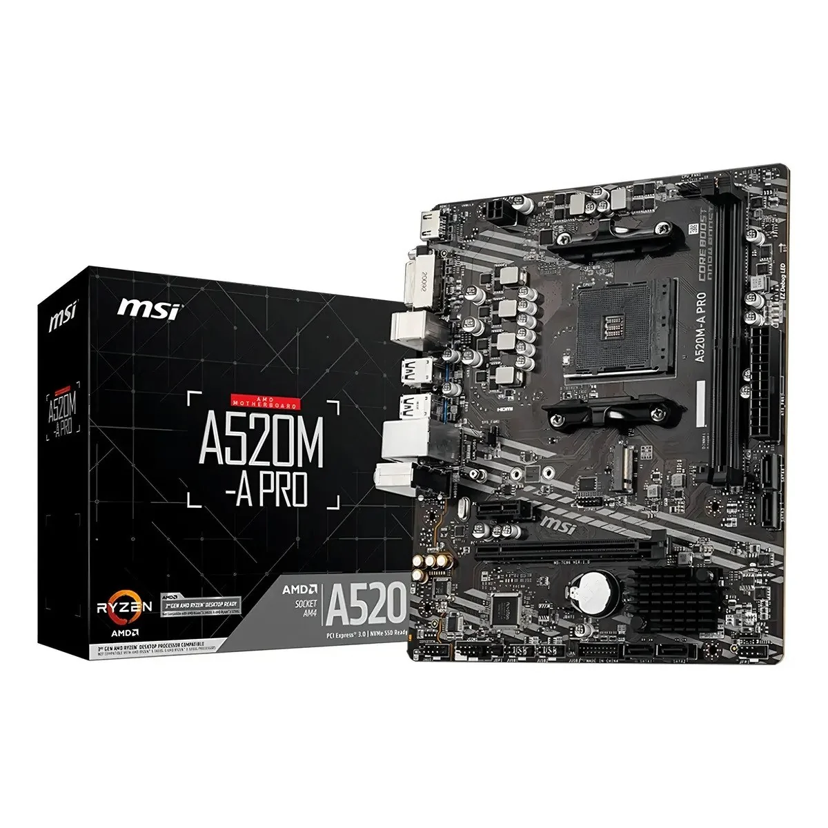 ✨ Placa-mãe Msi A520m-a Pro Am4 Matx Ddr4 Hdmi Dvi M.2