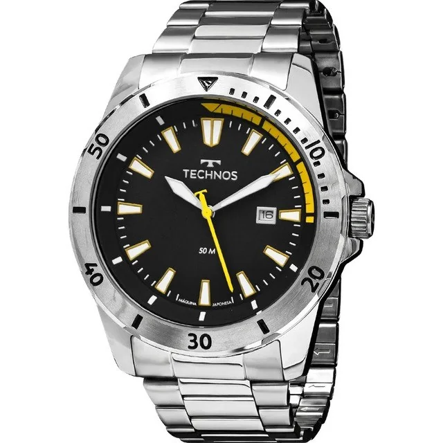 ✨ Relógio Technos Masculino Militar Prata A Prova D´água 2115NAQ/1P
