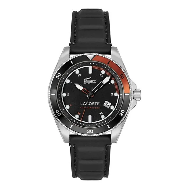 ✨Relógio Lacoste Masculino Automático Borracha Preto 2011417 Preto