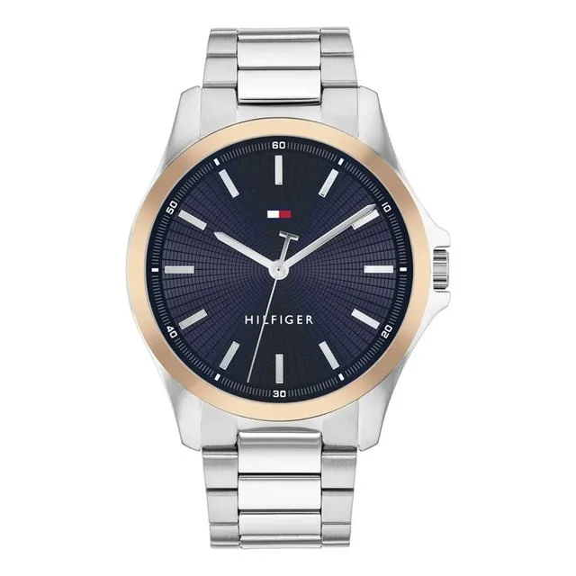 ✨ Relógio Tommy Hilfiger Masculino Aço Prateado 1710673 Prateado Azul