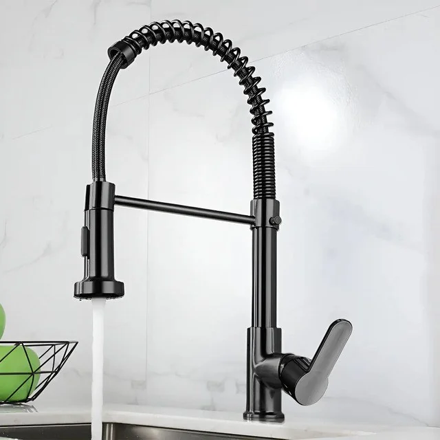 ✨Torneira Cozinha Gourmet Bancada Flexível Monocomando Pia Preto B22-black