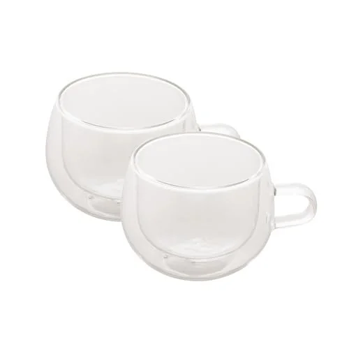 ✨ LYOR - Conjunto 2 Xícaras de Café e Chá Parede Dupla de Vidro Borossilicato 240ml