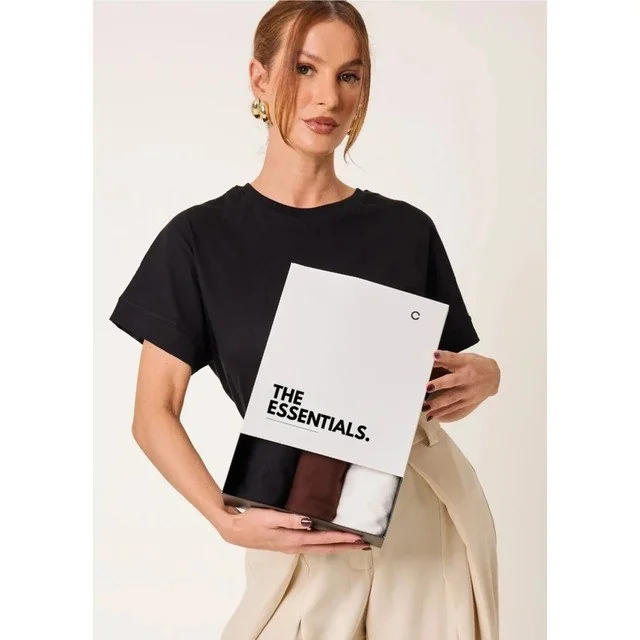 ✨ Kit 3 T-shirts Oversized Classic Algodão Cléa Store