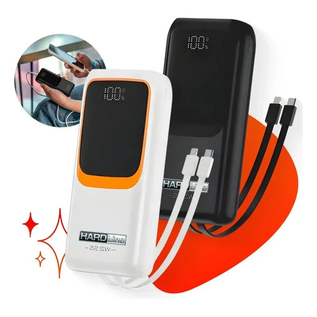 ✨ Carregador Portátil Power Bank 20000mah 22.5w Universal Sams Preto/branco