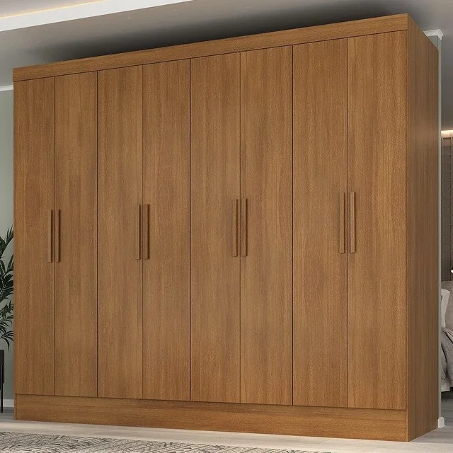✨Guarda-roupa Casal 100% Mdf 8 Portas 4 Gavetas Jatobá Cinamomo