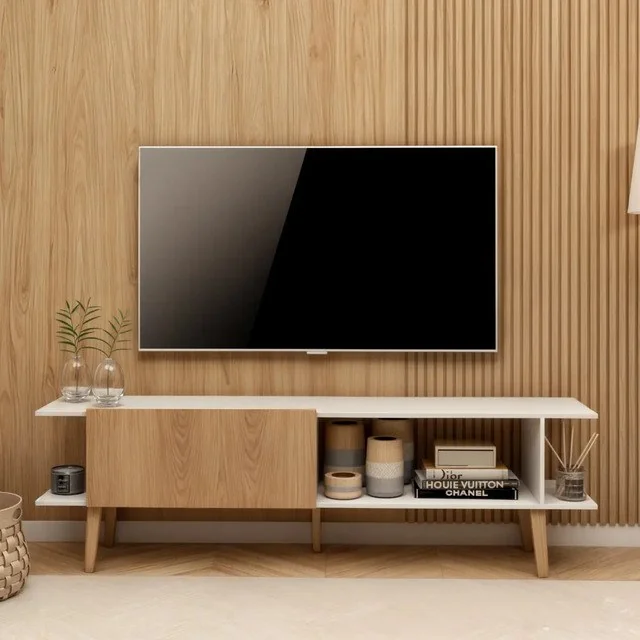 ✨Rack Tv 55 Polegadas Sala Home Estante Organizador Multiuso Cor Branco