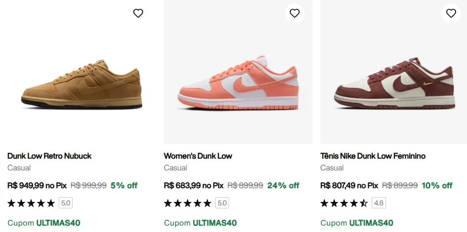 Nike - ultimas40 - Produtos Exclusivos