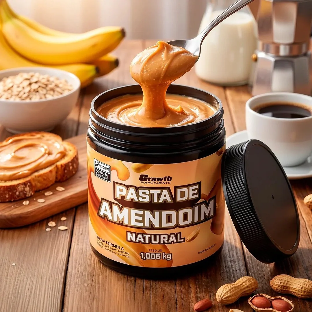✨ Pasta De Amendoim Integral Torrado 1kg Growth Supplements Natural