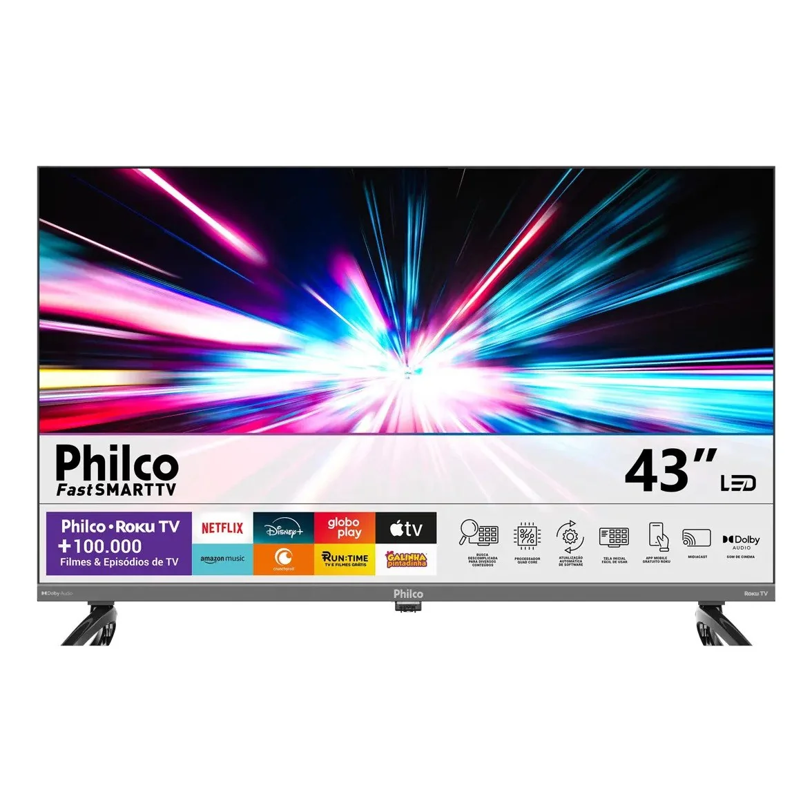 ✨ Smart Tv 43 Philco P43vik Roku Led Dolby Audio Wi-fi Hdmi Hdr Full Hd 110/220v