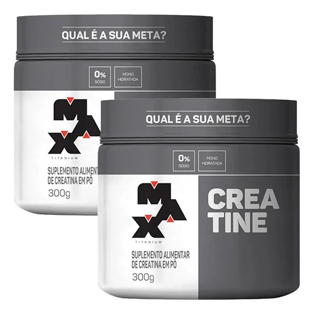 ✨Kit 2x Creatina 300g Max Titanium Monohidratada Em Pó Sem Sabor