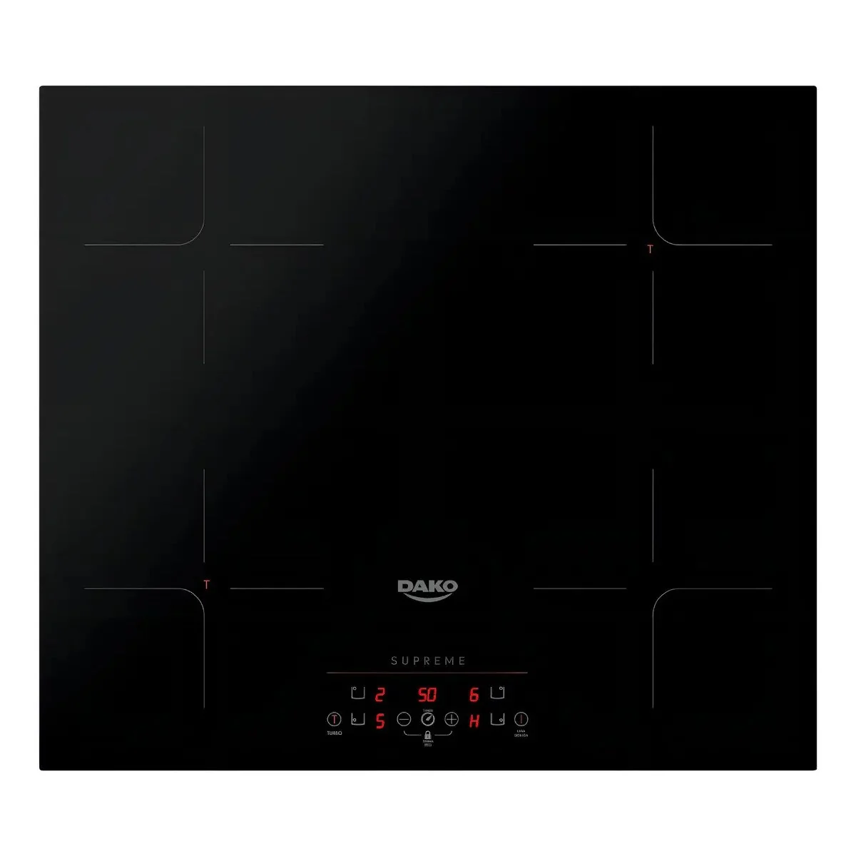 ✨ Cooktop de Indução 4 Bocas Dako Supreme Preto com Trava de Segurança 220V