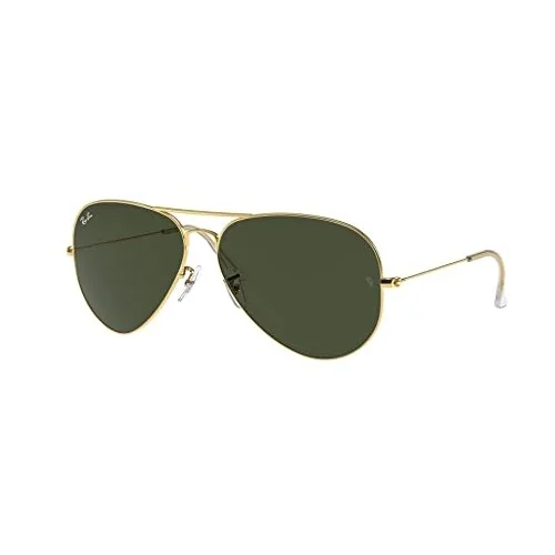 ✨ Óculos de Sol Ray-Ban Aviator Large Metal Ii 0RB3026L L2846 Tam 62 / Ouro - Lentes Verde