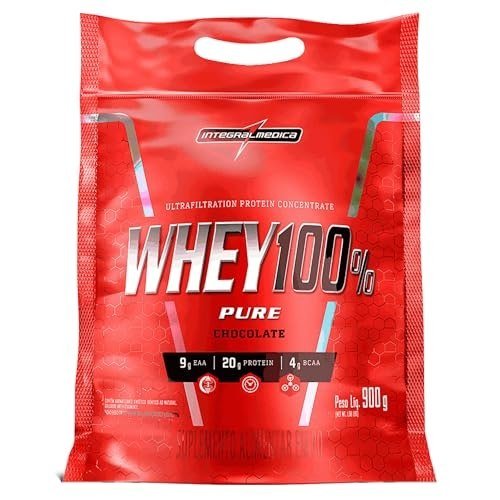 ✨ Integralmédica - Whey Protein Concentrado Chocolate 100% Pure - 20g de Proteína por Scoop, Suplementação Alimentar Pós-Treino, Fórmula Enriquecida com...