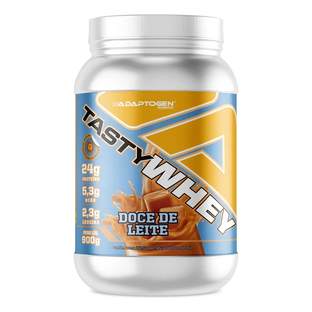 ✨ Suplemento Tasty Whey 3W Gourmet Whey Protein Adaptogen Science Pote 900g sabor Doce de Leite