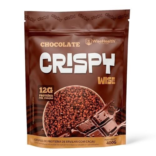 ✨ Crispy Wise Chocolate 400g Proteína de Ervilha Vegano Crunchy Sabor Chocolate Zero Lactose 12g Proteína por Porção