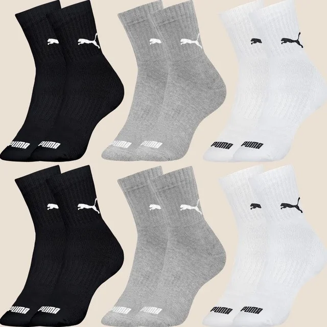 ✨ Kit 6 Pares Meias Puma De Cano Médio Sport Original Algodão