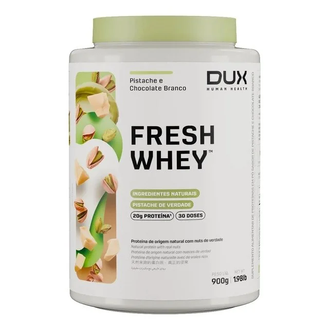 ✨ Whey Dux Fresh 900g Pistache E Chocolate Branco Pó Outros