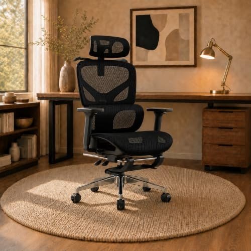 ✨ Laruno Cadeira de Escritório Ergonômica Soberano Preta 200kg