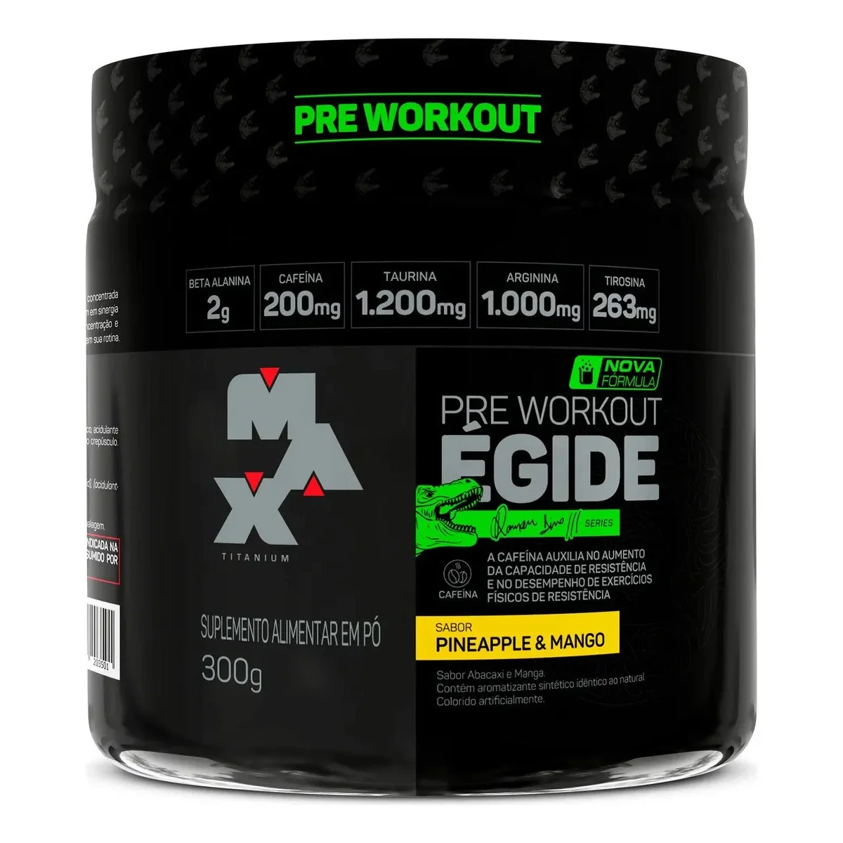 ✨ Pre treino Égide Pote 300g Sabor Abacaxi E Manga Suplemento em Pó Max Titanium