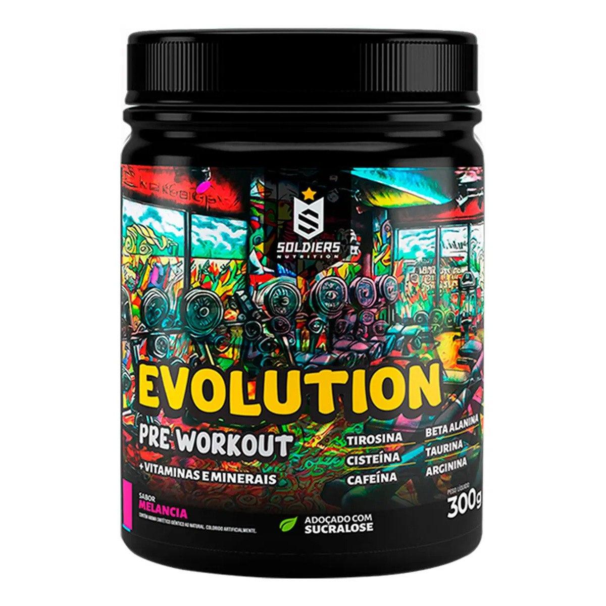 ✨ Pré-Treino Evolution Workout 300g Termogênico Sabor Melancia Soldiers Nutrition Energia Foco Treino