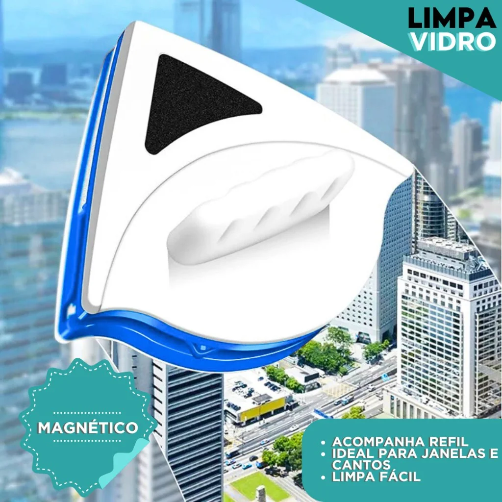 ✨Limpa Vidro Magnético - Dupla Face C/ Super Imã Mágico | CH
