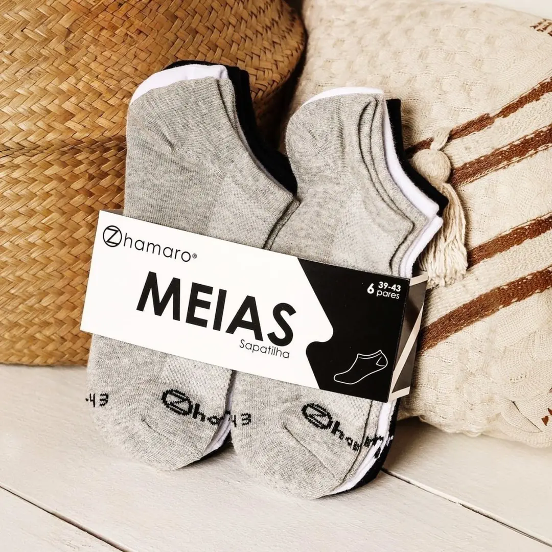 ✨Kit 10 Pares Meias Zhamaro Premium Sapatilha Invisível Sport