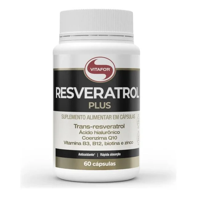 ✨ Resveratrol Plus 60 Cápsulas Vitafor Sem Sabor