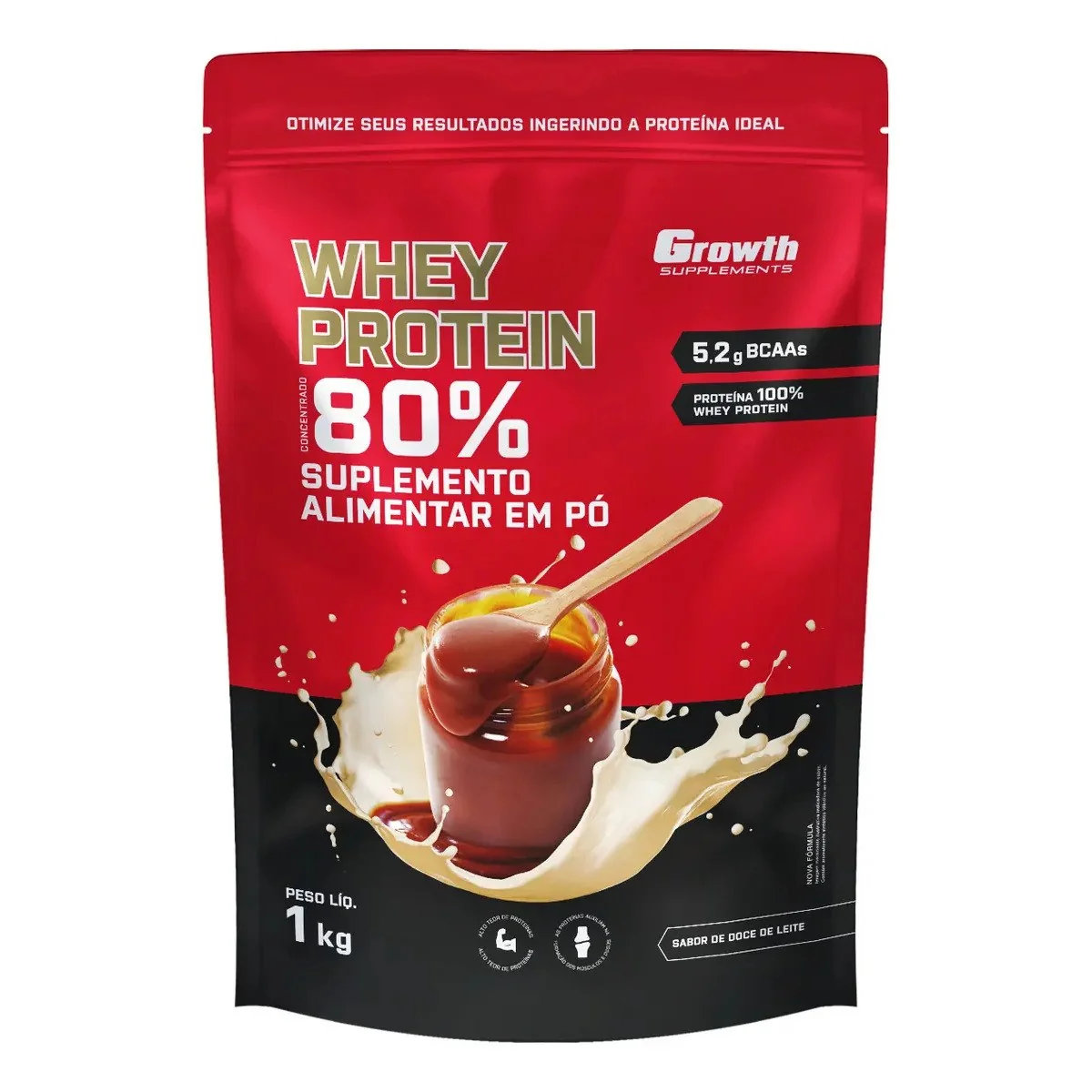 ✨ Whey Protein Concentrado 1kg Growth Supplements - Doce De Leite