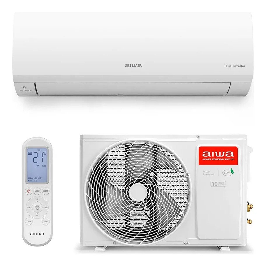 ✨ Ar-condicionado Aiwa High Inverter 12.000 Btus Quente/Frio Aws-ac-12qf Branco