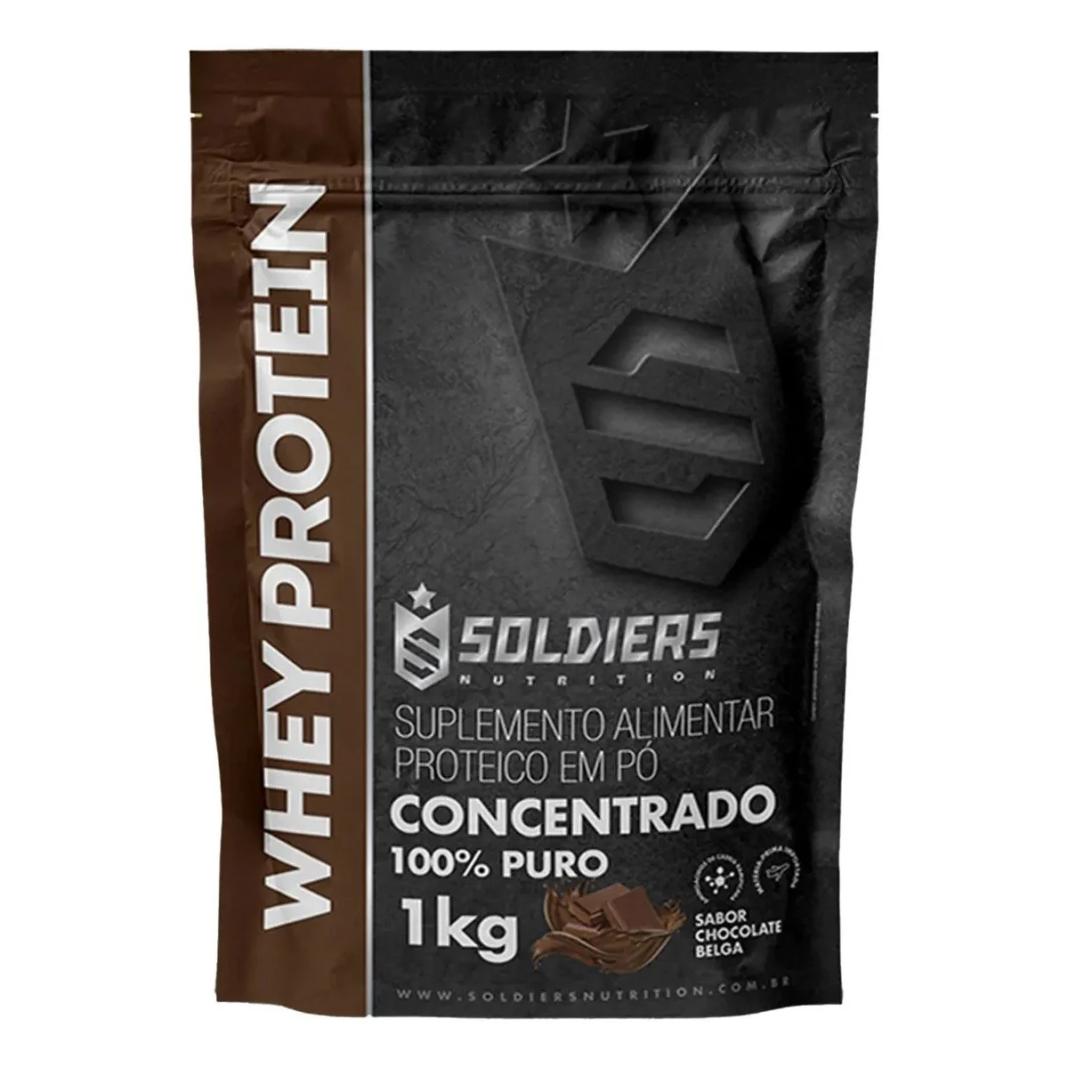 ✨ Whey Protein Concentrado 1kg Sabor Chocolate Belga Soldiers Nutrition Rico em Proteína Treino