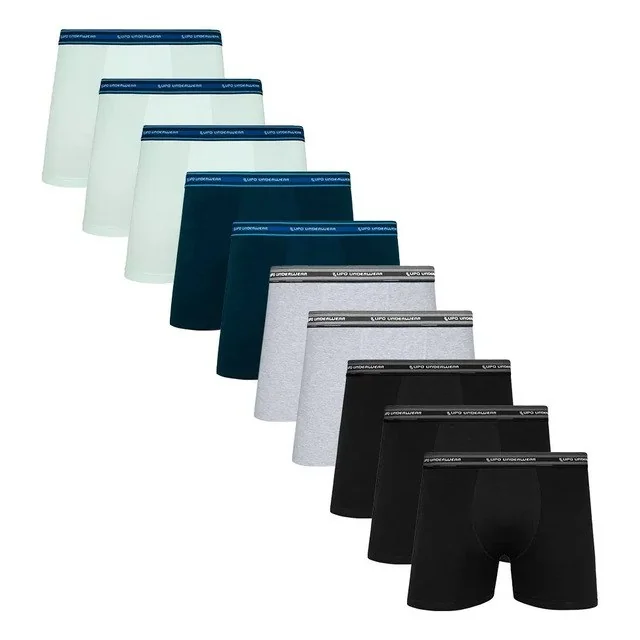 ✨ Kit Com 10 Cuecas Boxer Algodão Adulto Lupo