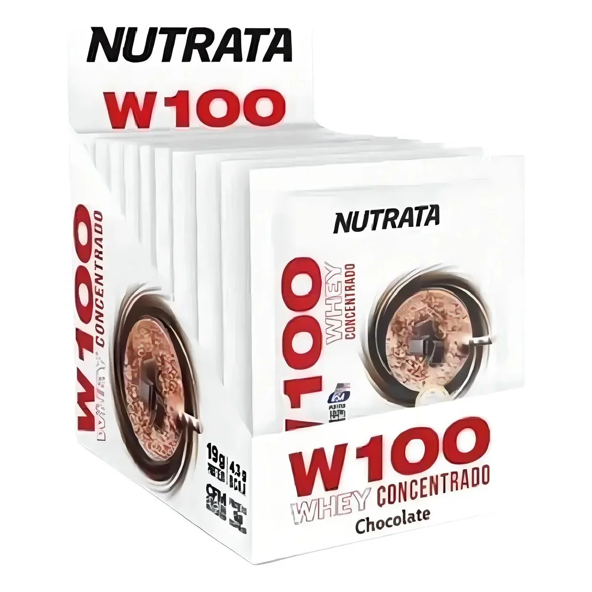 ✨ W100 Whey Concentrado - 12 Sachês 30g Chocolate - Nutrata Chocolate