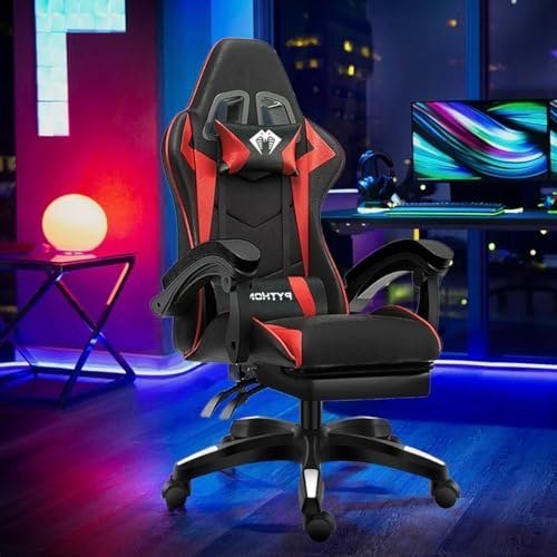 ✨ Cadeira Ergonomica Gamer Com Apoio Para Os Pés Vermelho