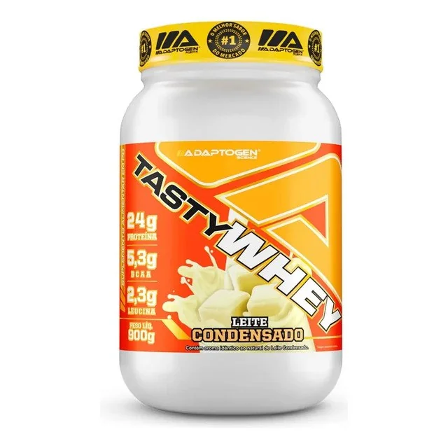 ✨Suplemento Tasty Whey 3w Gourmet Whey Protein Adaptogen Science Pote 900g Sabor Leite Condensado