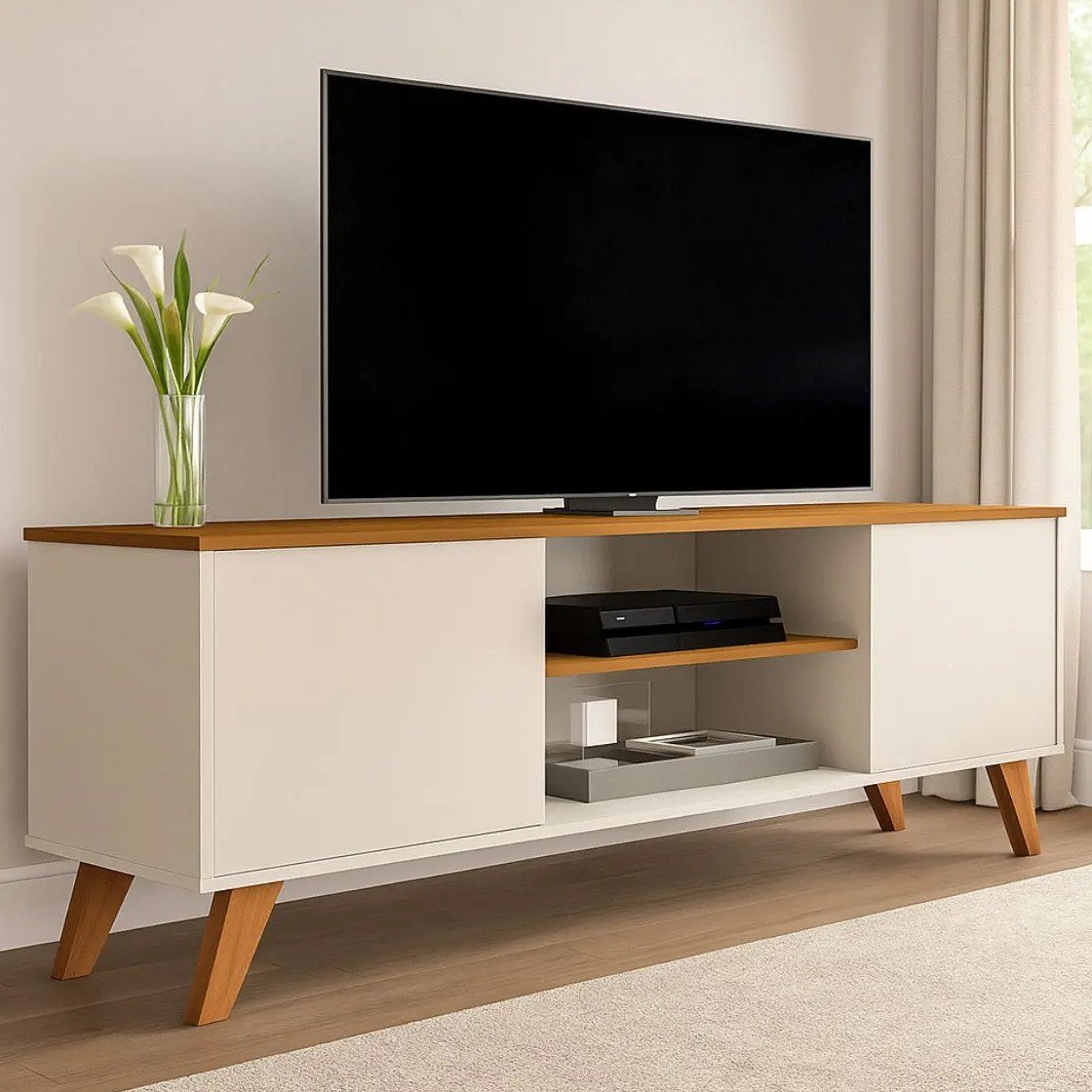 ✨ Rack Sala Estante Tv 58 Polegadas Home Bancada Helena
