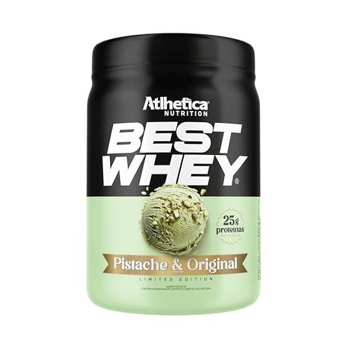 ✨ Atlhetica Nutrition Best Whey, Sabor Pistache, 450g, Suplemento Proteico em Pó, 25g de Proteína por Porção, Edição Limitada
