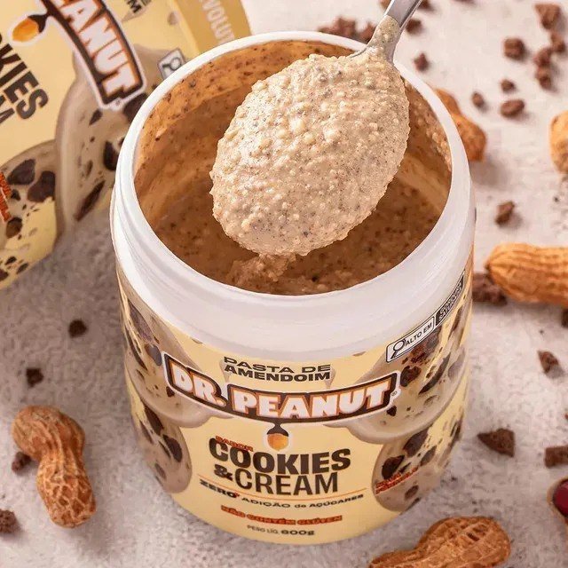 ✨ Pasta de Amendoim Dr. Peanut sabor Cookies & Cream de 600g