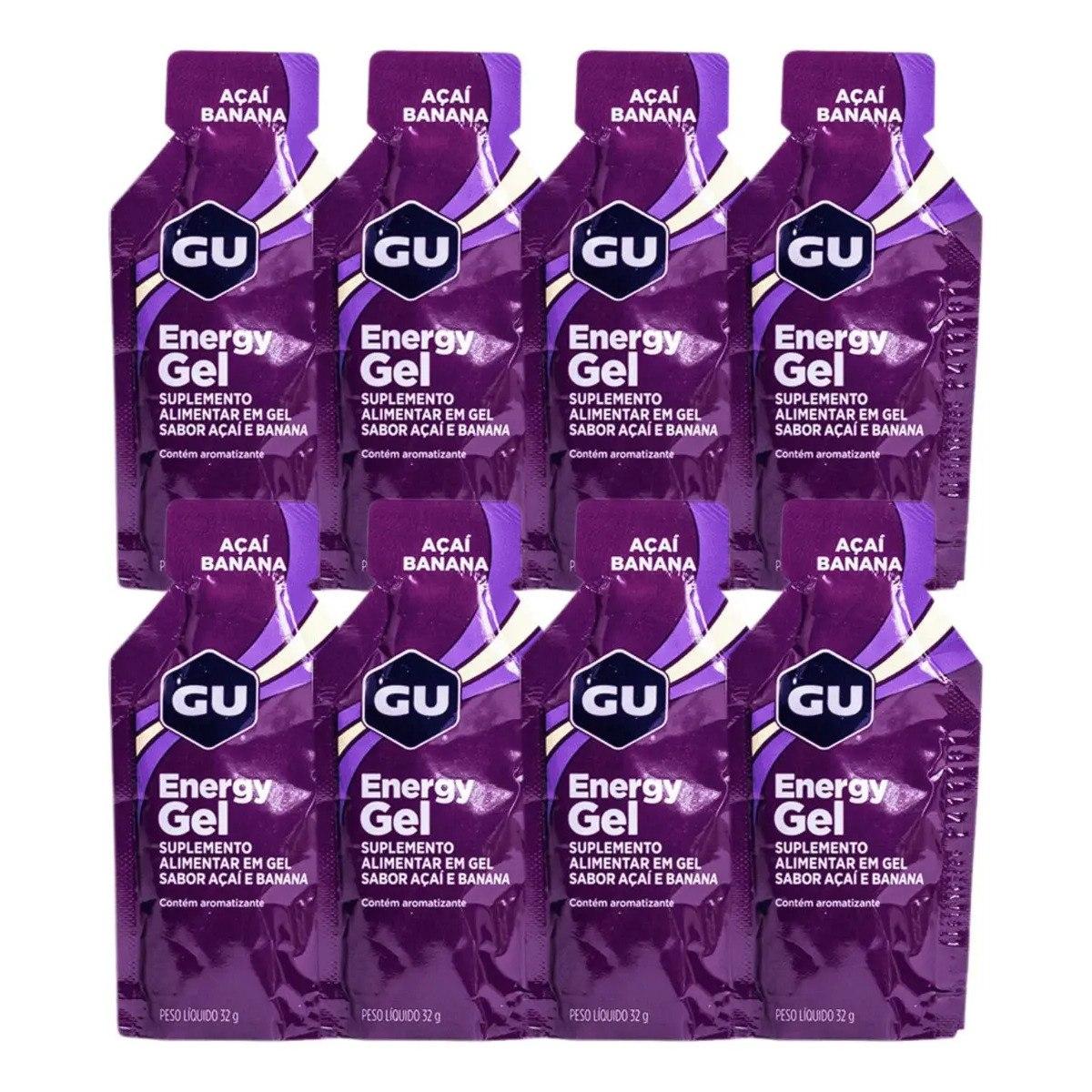 ✨ Kit 8 Energy Géis Carbo Gu Sabor Açai Com Banana Para Atleta Açaí Com Banana