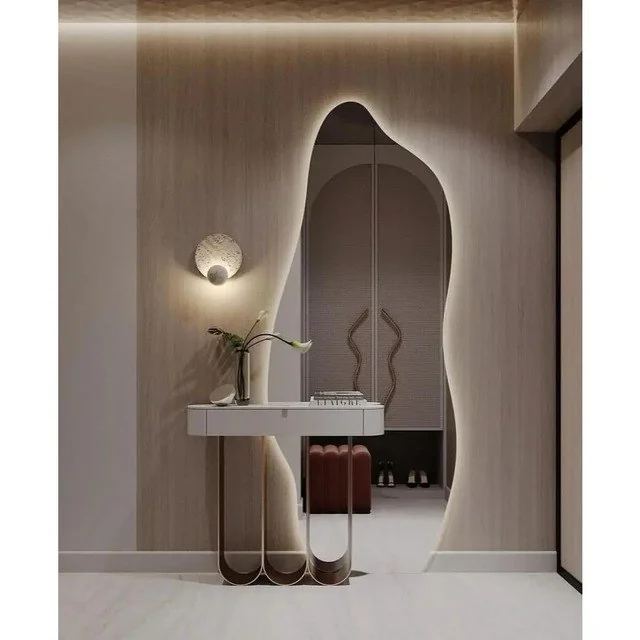 ✨Espelho Orgânico 120x50 Grande Forms C/ Led Pilhas Quente